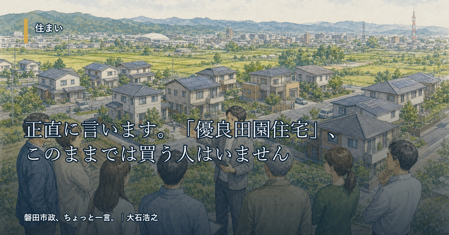 正直に言います。「優良田園住宅」、このままでは買う人はいません