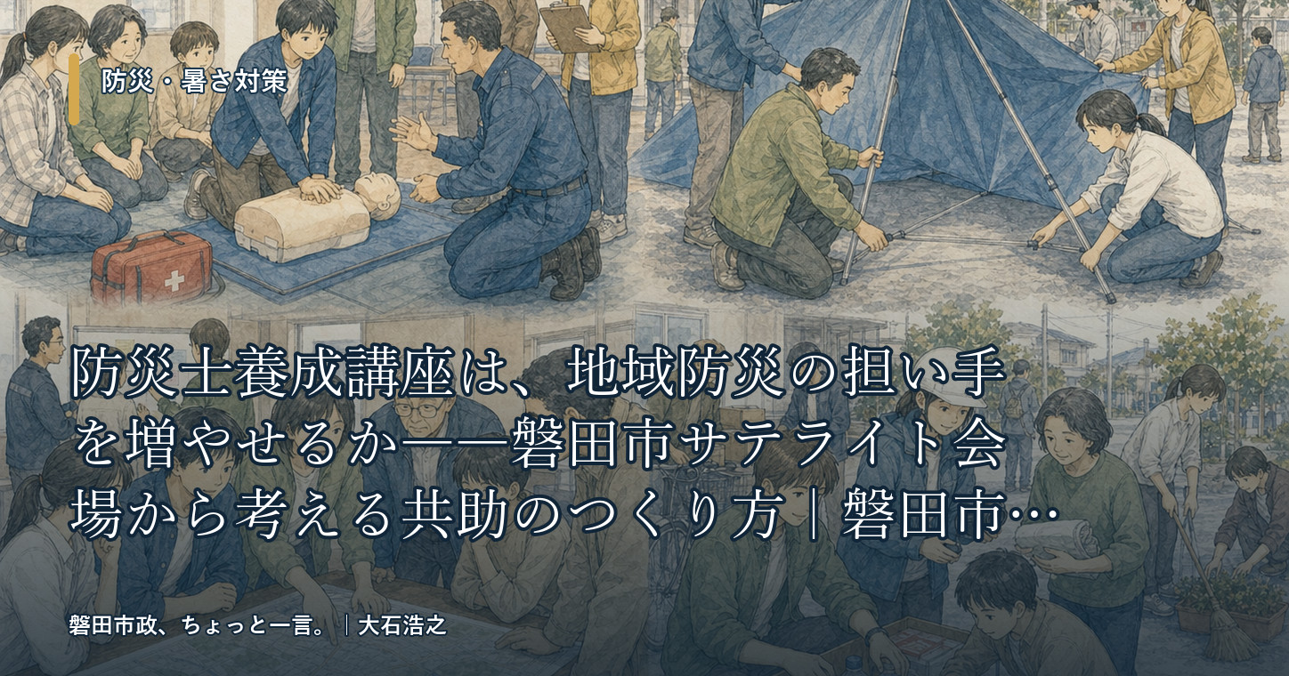 防災士養成講座は、地域防災の担い手を増やせるか