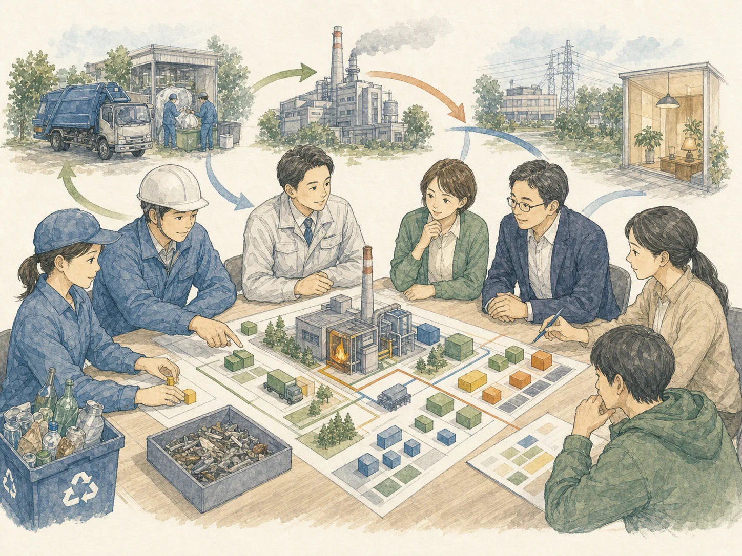 プラを可燃ごみから抜くと炉はどうなるか。プラスチックは石炭や石油と同等の高い発熱量を持ち紙ごみの2から3倍。可燃ごみからプラを抜くと発熱量が約3分の2に下がる。その結果、ごみ発電で得られる電気が減り、さらに自燃できなくなれば灯油や重油の助燃剤を足すことになりCO2削減の目的と逆行しかねない。磐田市クリーンセンターは最大3,000キロワットのごみ発電をしている。