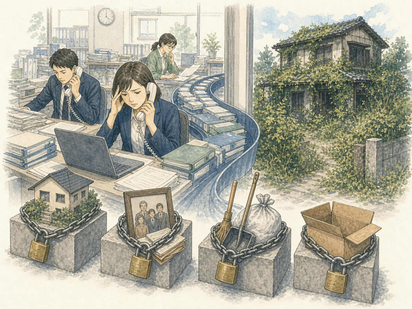 磐田市の空き家対策の積み上げを時系列で示す図。令和6年度は空き家おこしプロジェクト発足、連携事業者2社、査定提案業務を実施。令和7年度は連携事業者3社に拡大しマッチング目標12件、同じ年度内に地域おこし協力隊（空き家担当）を4月・6月・10月と3人段階的に委嘱。担当課は建設部建築住宅課。
