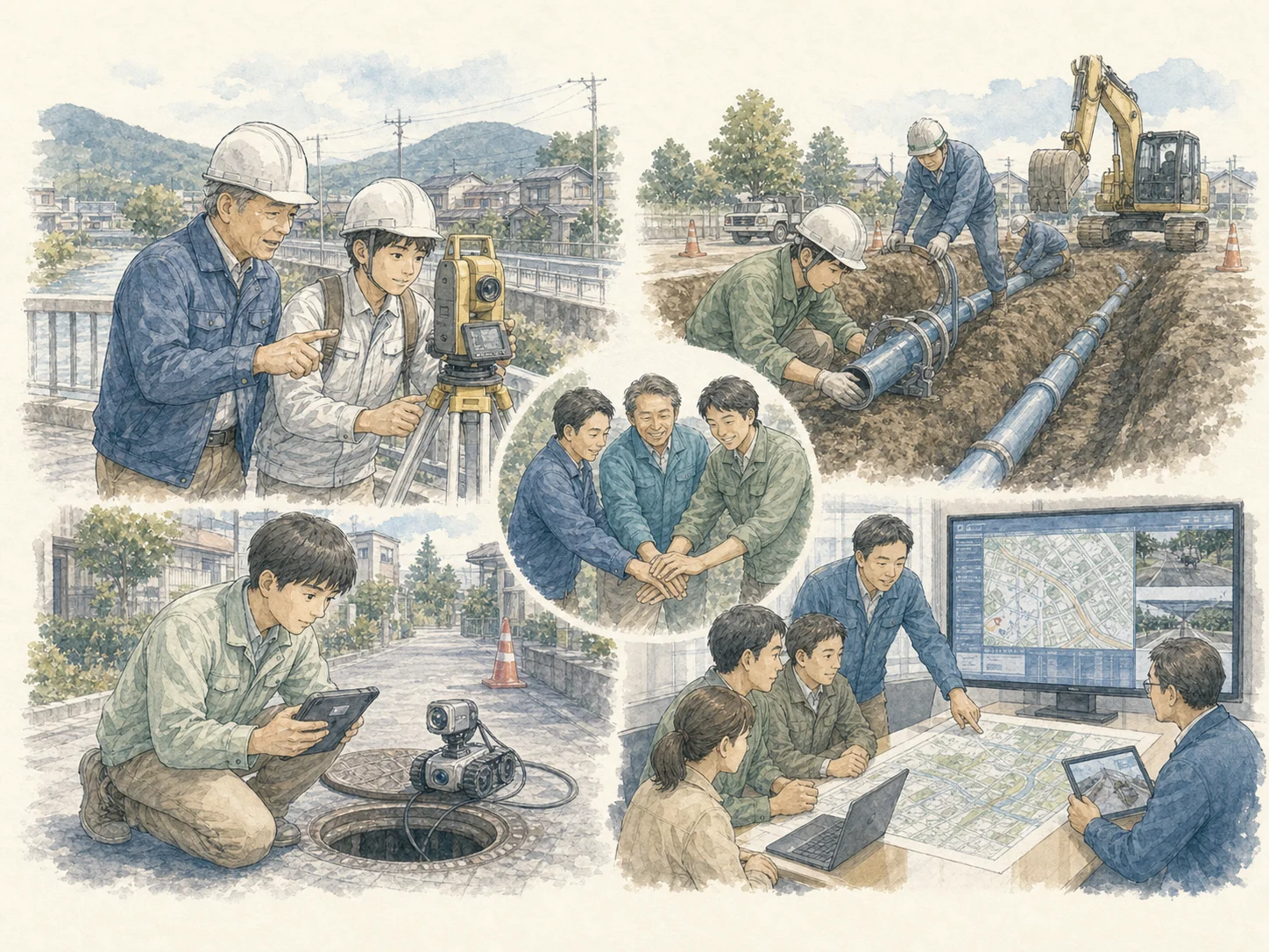 磐田市の職員は同規模の他市より少ない。人口1万人あたりの職員数は、一般行政部門で磐田41.64人に対し類似団体の平均は53.80人。普通会計全体でも磐田66.29人に対し類似団体71.58人で、磐田は2割以上少ない人数で行政を回している。また年齢別の職員構成を見ると、48歳から51歳が257人で最も多く、次いで52歳から55歳が226人。この二つの層だけで483人にのぼり、10年もしないうちに一斉に定年を迎える。いま採れていない技術職を、そのとき誰が補充するのか。