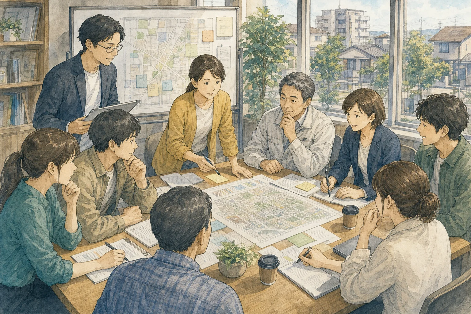磐田の人口の現実と補助金の取り合いの構図をまとめた図。磐田市の人口は令和8年6月末で163,321人。同月のひと月で出生88人に対し死亡156人と自然減68人、転入446人に対し転出560人と社会減114人。一方、移住者向けの住宅補助や支援金は磐田だけでなく袋井・掛川・浜松など近隣市にもあり、静岡県の移住ポータルには県内市町の支援メニューが並ぶ。通勤圏の中で家を探す世帯を補助金で取り合っても、遠州全体の人口は増えないという構図を示している。