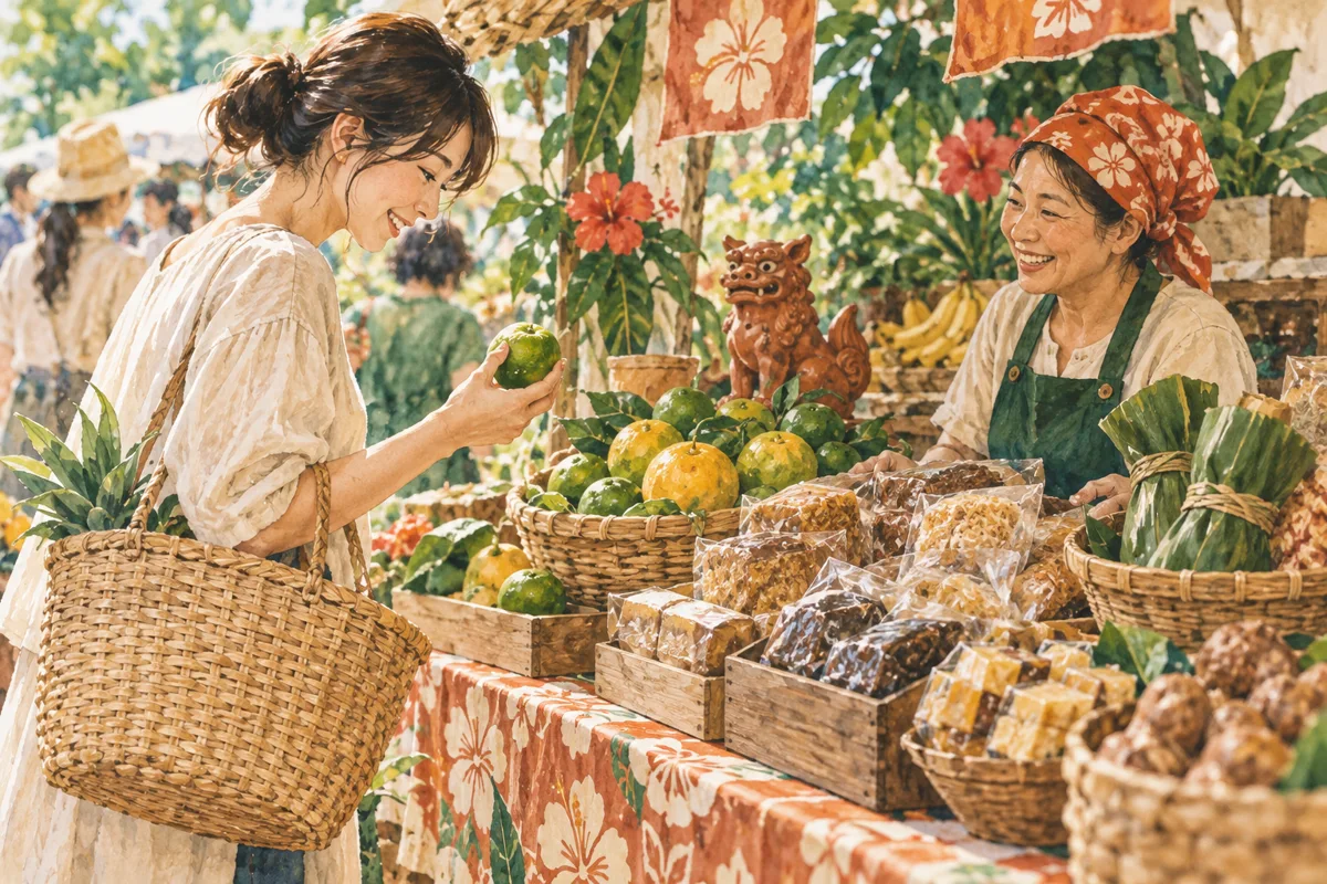 買い物かごを持って食品の催事を歩く人。記事内容をもとにしたイメージであり、現地の記録ではありません。