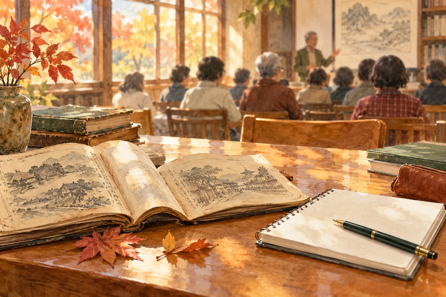 古い郷土史の本とノートを開いた図書館の机。実際の現場ではなく、記事の内容を表したイメージ。